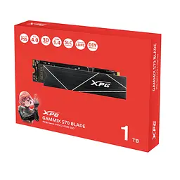 Накопичувач SSD M.2 ADATA GAMMIX S70 BLADE 1TB 2280 PCIe 4x4 NVMe 3D NAND Read/Write:7400/5500 MB/sec (AGAMMIXS70B-1T-CS) - мініатюра 2