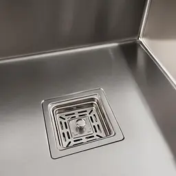 Кухонна мийка Platinum Handmade 78x50В з нержавіючої сталі 3.0 мм квадратний сифон 78x50x22 см cіра - мініатюра 5