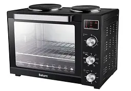 Духовка SATURN ST-EC3306 (чорна,конвекція,гриль,2 бліна,60л)
