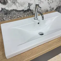 Умивальник VBI Fanusa 80 white врізний VBI-018065, Білий - мініатюра 4