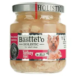 Вологий корм для собак Basttet'o Holistic шматочки філе індички в желе 130 г