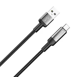Дата кабель USB 2.0 AM to USB-C 1.0m 6A braided wire black ColorWay (CW-CBUC096-BK) - мініатюра 2