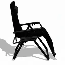 Розкладний посилений шезлонг до 150 кг LEOBRO Zero Gravity Premium Plus Black з велюровим матрацом (LB-ZGC-K3-BLK) - мініатюра 2