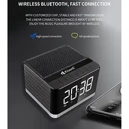Портативна колонка годинник будильник Kisonli G8 Bluetooth 2000 mAh 5 Вт Black - мініатюра 10
