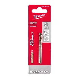 Свердло по металу HSS-Co MILWAUKEE DIN338, діаметр 3,2х65х36мм, (2шт)