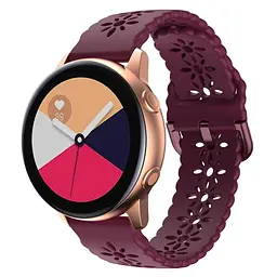 Силіконовий ремінець Flower для Xiaomi Amazfit GTS 22e34 mini - темно-червонийширина кріплення 20ммWatchbands (W32-7WB23969021) - мініатюра 2