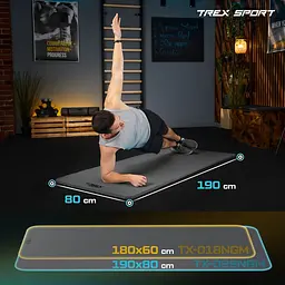 Коврик для йоги Trex Sport TX-029NGM NBR 2см 190х80 сірий - мініатюра 2
