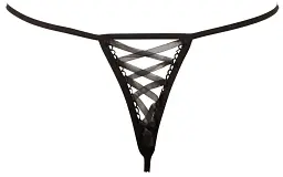Трусики-стрінги String Rose Crotchless M/L чорний - мініатюра 5