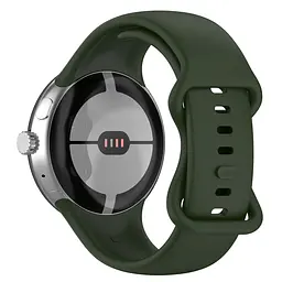 Силіконовий ремінець на смарт годинник Google Pixel Watch 3 45mm/4 45mm, Silicone, field green, зі зручною застібкою, на фітнес браслет, ArmorStandart (ARM84020) - мініатюра 2