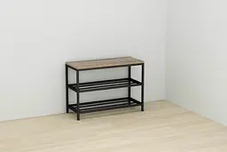 Банкетка універсальна Ferrum-decor Слайм 45x63x26 чорний ДСП Дуб Сонома Трюфель 16мм (FRD-104073) - мініатюра 5