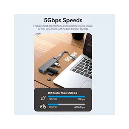 Концентратор Vention USB 3.0 to 4xUSB 3.0 Hub With Power Supply 0.15m black (CHLBB) - мініатюра 5
