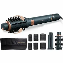 Rowenta Фен-щітка Rowenta Air Rotate, 1300Вт, 4 режими, іоніз-я, хол. обдув, функція фену, 3 насадки, кераміка, чорно-золотий
