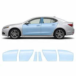 Антигравійна захисна бронеплівка за лекалами для Acura TLX I 2015-2017 - зони дверей і стійки вікон