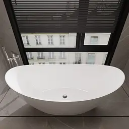 Ванна окремостояча матова Amidicon Capri 170x77 з литого каменю CAPRI_170_MAT, Білий матовий - мініатюра 4