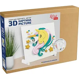 Набір картина 3D Rosa Talent Зіркова єдиноріжка МДФ ґрунтоване 18х18 см