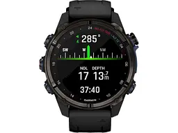 Спортивний годинник Garmin Descent Mk3i – 43 mm Carbon Gray DLC Titanium w. Black Silicone Band (010-02753-10/11) - мініатюра 6
