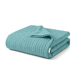 Плед-покривало Cosas Knitted Braid Azure косичка 75х95 см (Blanket_50Azure_KnittedBraid_75x95)