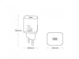 Мережевий зарядний пристрій Baseus Super Si 1Type-C + Cable Type-C to Type-C 1m 25W TZCCSUP-L02 White - мініатюра 3