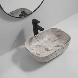 Умивальник накладний Mixxus Premium Diverse-0113 marble 455x325x135 мм MP6544, Мармур - мініатюра 6