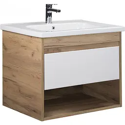 Тумба Мойдодир Oslo 70 Wood з умивальником ID-70 дуб крафт/Білий