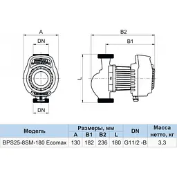 Циркуляційний насос NPO BPS 32-8SM-180 Ecomax - мініатюра 2