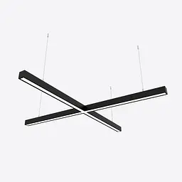 Світлодіодний світильник X-LED 80Вт x-подібний (хрест) чорний (855х855х43)