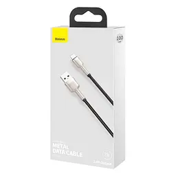 Дата кабель Baseus Cafule Metal USB to Lightning 2.4A (1m) (CALJK-A0) Black - мініатюра 5