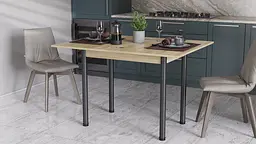 Розкладний обідній стіл трансформер Берта Ferrum-decor 750x1400x900 Чорний метал ДСП Дуб Сонома 16 мм (FRD-105181) - мініатюра 4