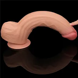Фалоімітатор LoveToy Sliding-Skin Dual Layer Dong King Sized 31 см тілесний - мініатюра 11