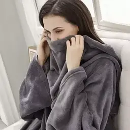 Плед із рукавами та кишенею світшот халат OVERSIZE Сірий - мініатюра 3