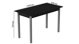 Стіл кухонний Ferrum-decor Маріо 75x120x60 Сірий ДСП Сосна Кембра 16мм (FRD-105726) - мініатюра 3