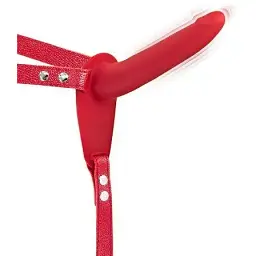 Страпон із вібрацією Fetish Tentation Vibrating Strap-On with Dildo Red - мініатюра 2