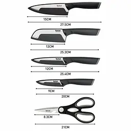 Набір ножів Tefal Comfort 5 предметів, нержавіюча сталь, пластик - мініатюра 6