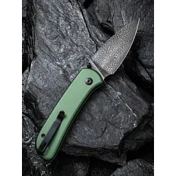 Ніж Civivi Qubit, Green Aluminum, Damascus (C22030E-DS1) - мініатюра 11