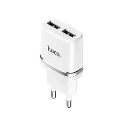 Сетевое зарядное устройство HOCO C12 Smart dual USB charger 12W белый