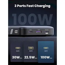 Зовнішній акумулятор Ugreen PB720 20000mAh 100W Two-way FC (25188) - мініатюра 8