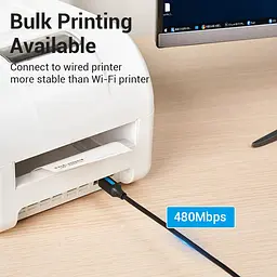 Кабель USB 2.0 Type-C M - USB BM, 2.0 м 2.4А Printer cable Vention - миниатюра 9