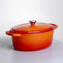 Гусятниця чавунна емальована 6 л, помаранчевий Yongkang HP-FLG-17 ORANGE - мініатюра 5