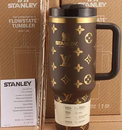 Термокухоль Stanley Quencher H2.0 Tumbler з неіржавкої сталі 1,18 л Brown Gold Monogram KT6007832