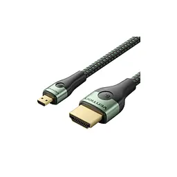 Кабель мультимедійний Vention HDMI M - HDMI micro M V2.0 8K 60Hz зелений 1 м (AGKGF)