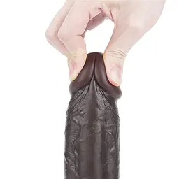 Фалоімітатор LoveToy Sliding Skin 24 см коричневий - мініатюра 13