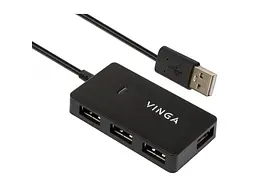 Мультипортовий адаптер Vinga USB2.0 to 4xUSB2.0 Hub (VHA2A4)