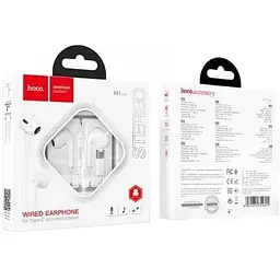 Навушники Hoco Type-C crystal earphones with mic M1 Max чорні - мініатюра 2