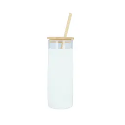 Скляна пляшка OldBro Tumbler з бамбуковою трубочкою white 550 мл - мініатюра 2