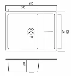Кухонна мийка Platinum 6550 LOTOS (SP000040651) - мініатюра 7