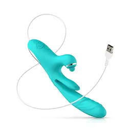 Вібратор-кролик із вагінальним відростком Good Vibes Only - Lisa Thrusting Rabbit Vibrator with G-Spot Stimulator - мініатюра 6