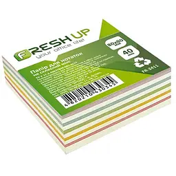 Папір для нотаток не клеєний кольоровий блок Fresh Up 400 аркушів 80х80 мм FR-2411