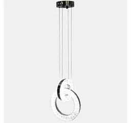 Підвісна кришталева LED-люстра Artlight 7710/2A-BK з двома кільцями, темний хром, 34 Вт, від 5-12 м² - мініатюра 5