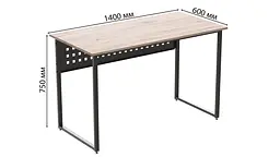 Комп'ютерний стіл Ferrum-decor Майк 75x140x60 чорний ДСП Дуб Сан-Марино 32мм (FRD-103875) - мініатюра 4