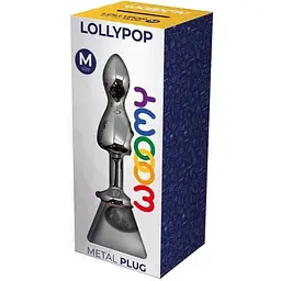 Металева анальна пробка Wooomy Lollypop Double Ball Metal Plug M - мініатюра 3